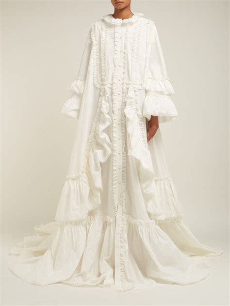 gucci white ruffle trimmed cotton gown look alike dress|Gucci inspired dresses.